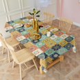 thumbnail image 2 of Boho Bohemia Flower Rectangle Tablecloth 60"x120",Waterproof Polyester Rectangle Table Cloth, Wipeable Spillproof Polyester Tablecloth for Dining, Camping, Indoor and Outdoor, 2 of 6