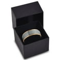 thumbnail image 3 of P. Manoukian Tungsten Wedding Band Ring 10mm for Men Women Black & 18K Yellow Gold Plated Stepped Edge Polished Lifetime Guarantee Size 12, 3 of 4