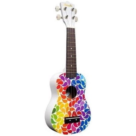 - DDUK3 Tropical Series Soprano Uke, Rainbow Flower w/Carrying Bag$$Musical Instruments