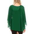 thumbnail image 2 of Sakkas Anya Women's Soft Chiffon Wedding Bridesmaid Bridal Cape Wrap Bolero Shrug - Green - OS, 2 of 5