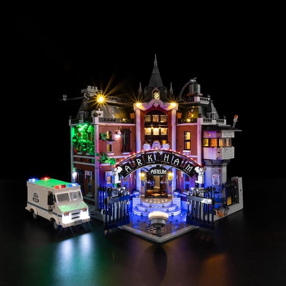 Light Kit for Lego Arkham Asylum #76300 Brick Halloween Built Set - Led Lighting DIY Gift Compatible with Building Blocks Model (NOT Included The Model Set)