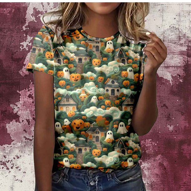 Fiudx Liquidación de Ofertas Flash Camisa de Pollo de Moda para Mujer Linda Granja Camisetas Mamá Causal Manga Corta Camisetas Tops Blusas