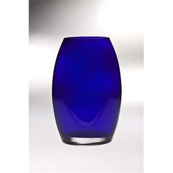 Classic clear 8.5 in. High Quality Glass Cobalt Oval Vase