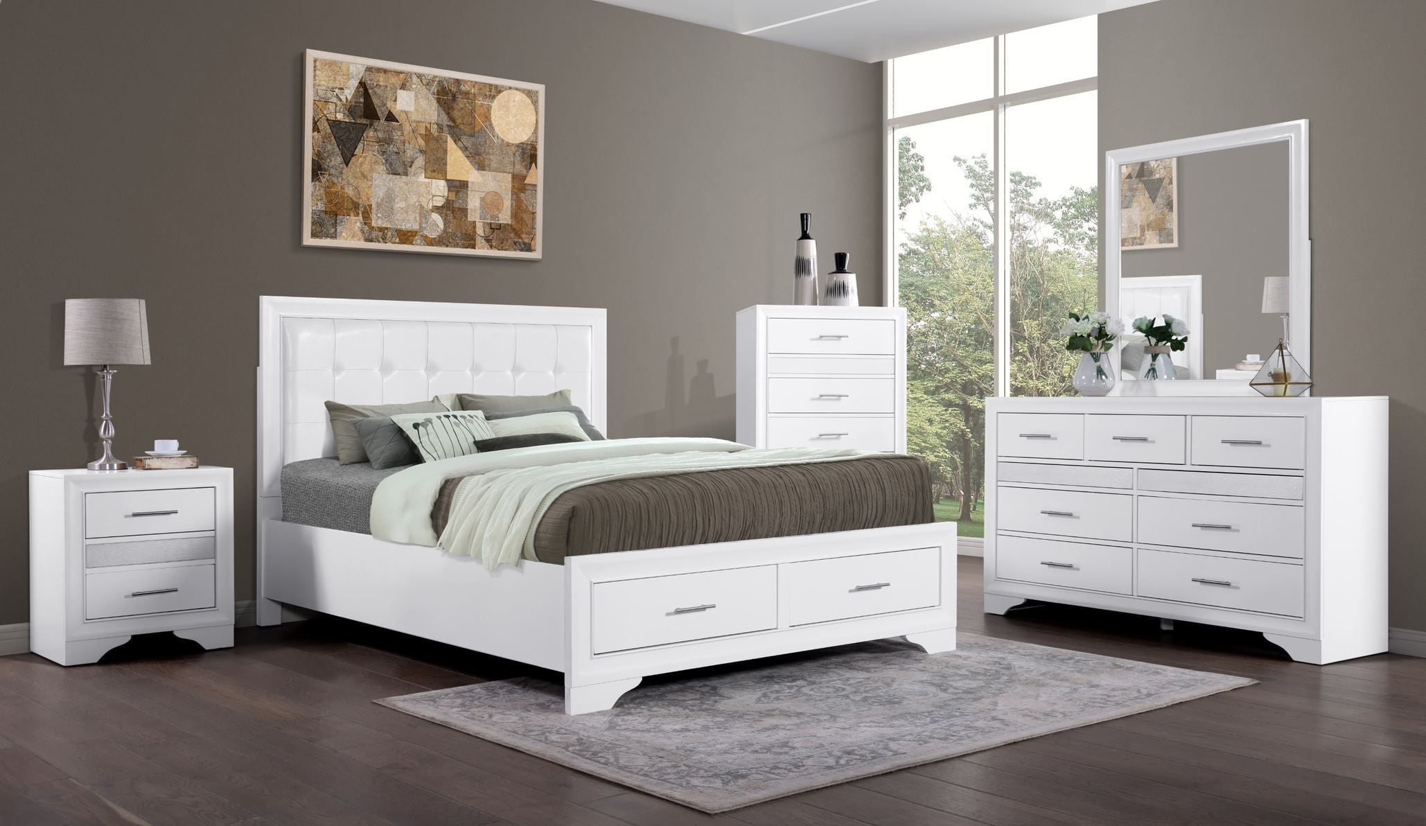 Norah 5Piece Queen Bedroom Set, White