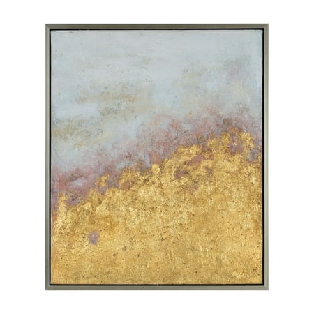Square Oil Painting - Renwil Scarlett Square Silver Leaf Framed Oil Painting Wall Art