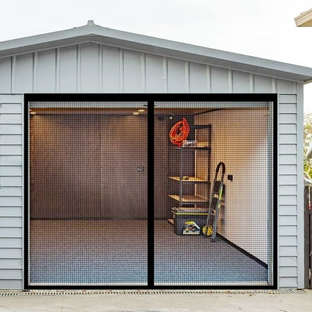 

Butizone Garage Door Screen for 1 Car Garage Doors 8x7FT Reinforced Fiberglass Magnetic Single Garage Screen Door with High Energy Magnets
