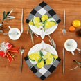 thumbnail image 4 of GZHJMY Cloth Napkin Lemon Black White Plaid Kitchen Dining Table Decor for Family Gathering Dinner Napkin Festive Holiday Seasonal Gift Winter Spring Summer Autumn 4 Pack 20" × 20", 4 of 6