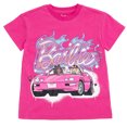 thumbnail image 4 of Barbie T-Shirt and Bike Shorts Outfit Set Airbrush Toddler to Big Kid, 4 of 5