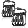thumbnail image 1 of 10 Pack Pince Mousqueton Verrouillable en Forme de D à Ressort pour Portail en Aluminium (a-5-f6), 1 of 5
