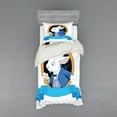 thumbnail image 2 of Ambesonne Cartoon Bedding Set 4 Pcs, Rabbit Bunny, Queen, Blue White Earth Yellow, 2 of 3