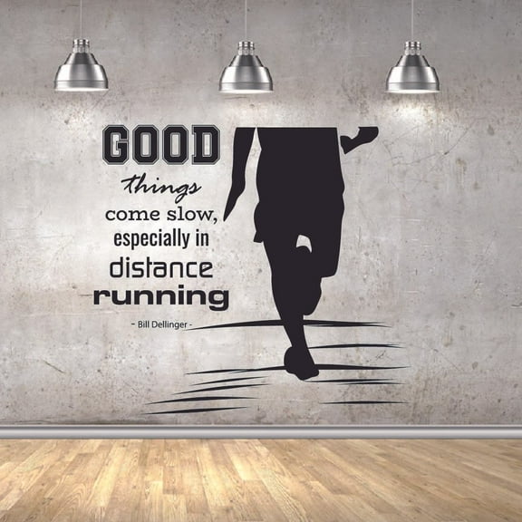 Good Things Come Slow Marathon Running Motivation Quote Wall Sticker Art Decal for Girls Boys Room Bedroom Gym Studio Garage House Fun Home Decor Stickers Wall Art Vinyl Decoration Size (30x30 inch)