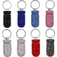 thumbnail image 5 of Keychain Pill Holder Pocket Pill Case Medicine Organizer Bottle,Sparkling Humanized Fine Workmanship Full Rhinestone Aluminum Alloy Vial for Hiking,Camping,Picnic,Climbing Pink, 5 of 5
