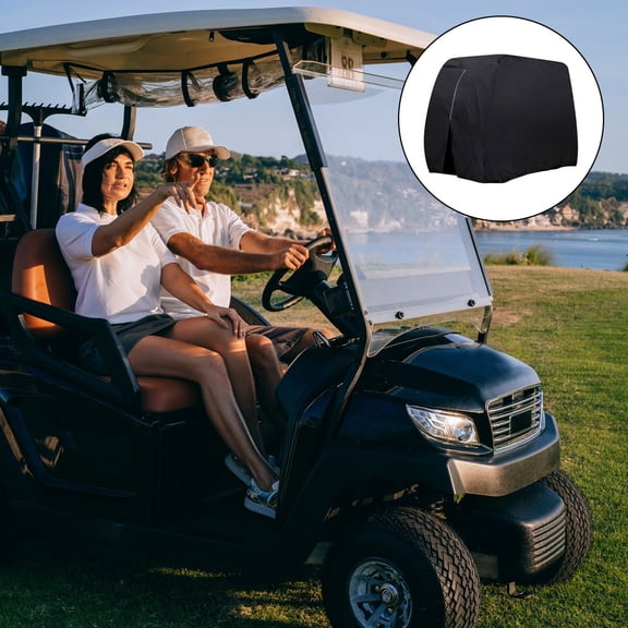 UPOUART Black Golf Cart Cover Oxford Cloth Protective Outdoor Cart Dust Rain Sun Shield