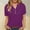 Purple, variant on Summer Tops For Women Sevevn Women's Fashion Solid Button Shirt Female V-Neck Loose T-Shirt Blouse