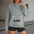 thumbnail image 6 of XPMWRP Cute Cat Sweatshirt for Women Casual Graphic Hoodie Fashion Animal Print Long Sleeve Pullover Oversized Tops Gray XXL, 6 of 8