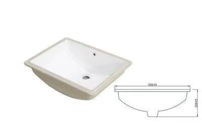 Undermount/Countertop Bathroom Sink, White Sink Undermount/Countertop Bathroom Sink, Porcelain Ceramic Lavatory Bathroom Vanity Sink with Overflow