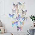thumbnail image 4 of 12pcs Paper Butterfly Wall Stickers Decorations, 3D Hollow Three-dimensional Simulation Decoration For Living Room, 4 of 4