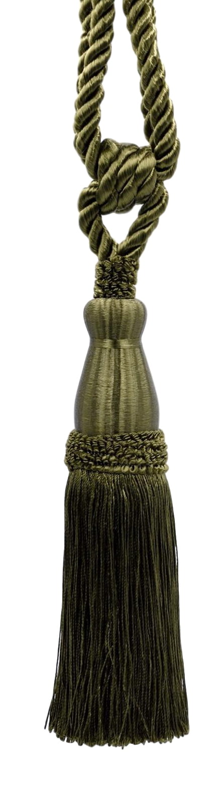 Elegant Doric Khaki Green Curtain & Drapery Tassel Tieback / 8 1/2 Inch Tassel, 30 Inch Spread (embrace) / Style# TBC085 (8368) / Color: L50