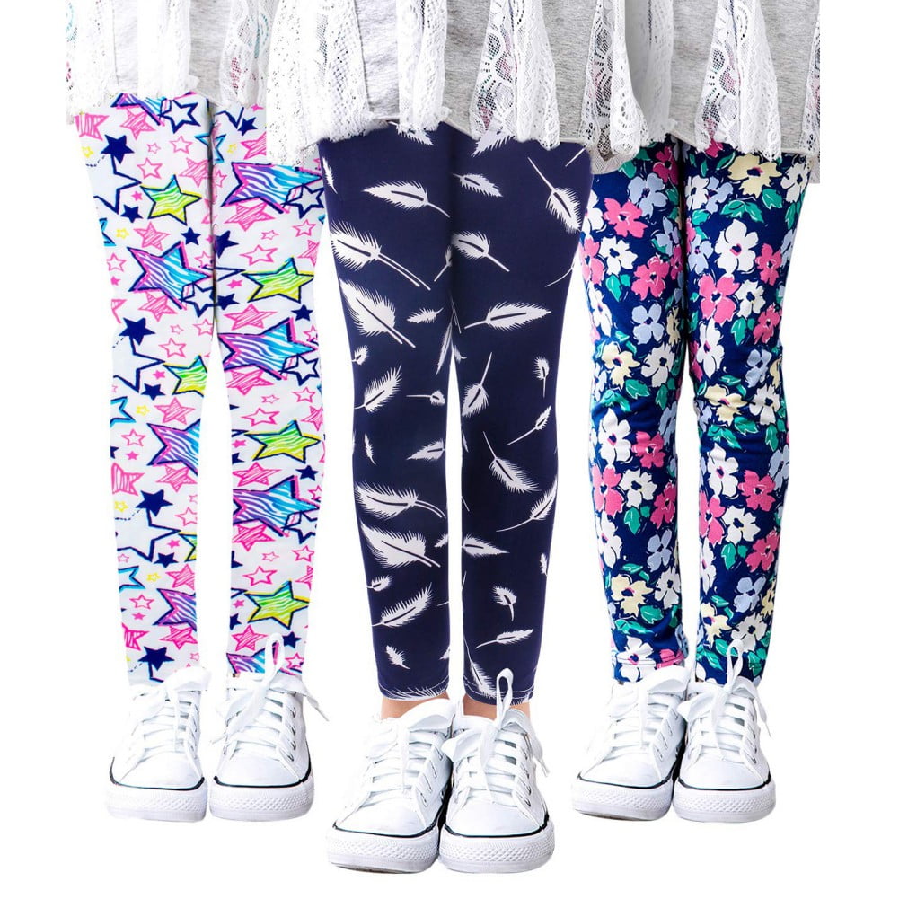 3Pack Girls Footless Skinny Leggings Kids Teen Girls Stretch Leggings ...