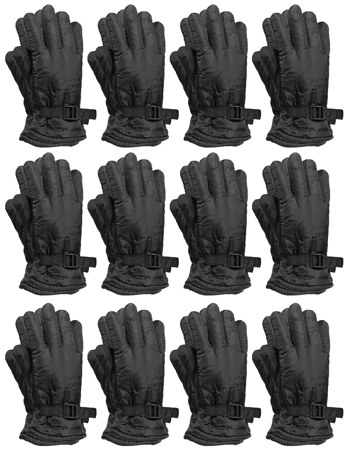 Yacht & Smith Winter Ski Gloves, Mens Womens Winter Gloves, Rubber Gripper Palm, Buckle Strap, Bulk