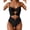 Black, variant on Wrongduck Women's Ring Linked Monokini Swimsuit Sexy Cutout Bathing Suit with Adjustable Straps for Resort Beach and Pool
