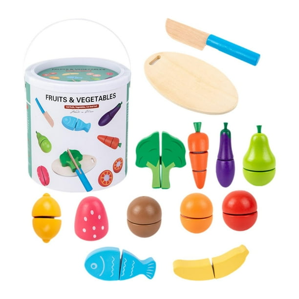 13 piezas de corte de corte Play Featend Food Kitchen Accesorio Finición de juego Educativo Juguete para niños Niños Niños Edad 1-3 Regalo de