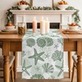 thumbnail image 2 of Table Runners 90 Inches Long Dress Scarves, Sage Green Coastal Summer Farmhouse Coffee/Dining/Kitchen Table Decor Table Runner for Living Room, Coral Shell Starfish Nautical 13x90 Inch, 2 of 9