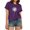 Purple, variant on Dandelion Print Women Summer Plus Size Casual T-Shirt Short Sleeve Graphic Tees