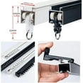 thumbnail image 2 of GXCZ Curtain Rods For Windows  Aluminium Curtain Track System - Ceiling/Wall Mounted - Heavy Duty Curtain Rail Set, Room Divider, Sliding Drop Ceiling Track For Curtains With Mute Rollers(White-ceiling,100cm/3.2ft), 2 of 8