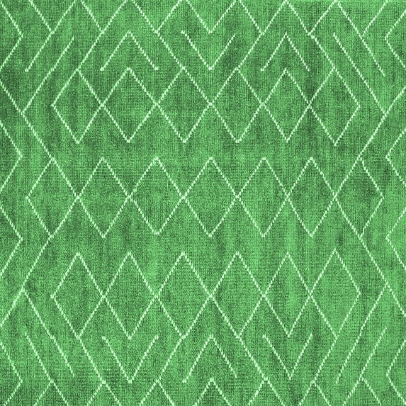 Ahgly Company Indoor Square Abstract Emerald Green Contemporary Area Rugs, 4' Square