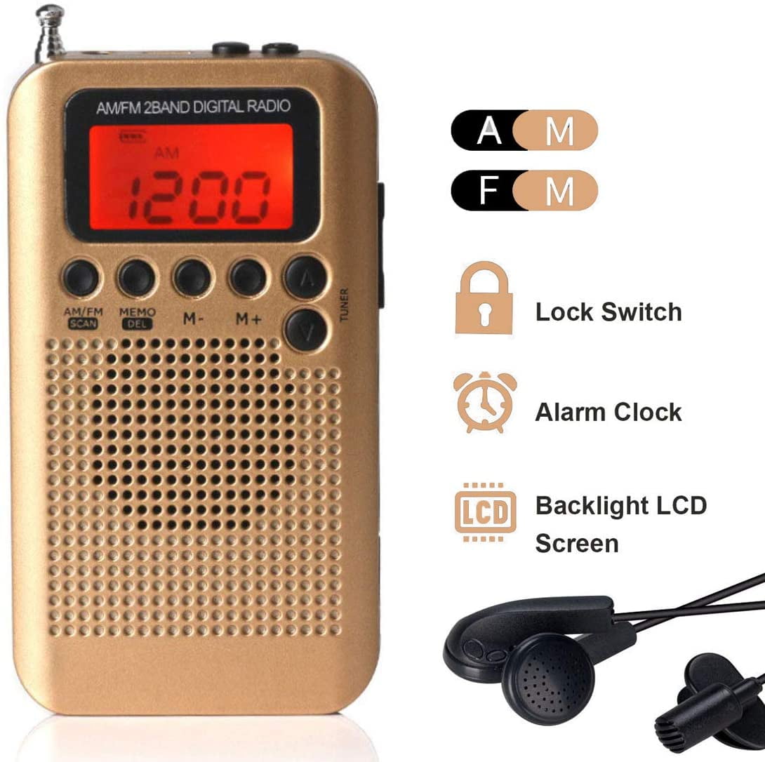 Lychee Emergency Hand Crank Self Powered and Rechargeable AM/FM/WB 3 Bands Digital Radio with LED Flashlight,Built-in Speaker Hiking Solar Weather Radio for Camping Fishing Black