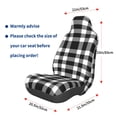 thumbnail image 2 of Picia White And Black Plaid Print Waterproof Sweating Car Seat Cover for Post Gym Workout, Running, Beach and Hiking, Universal Fit Anti-Slip Bucket Seat Protector, 2 of 5