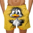 thumbnail image 2 of BRGZLK Mens Beach Shorts Summer Drawstring Waist Funny Cute Duckling Expression Print Summer Swim Trunks Novelty Beachwear Sports Vacation Shorts with Pockets, 2 of 6