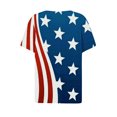 thumbnail image 5 of Fiudx Tops para Mujer Camiseta Holgada con Cuello En V y Estampado Del Día de La Independencia para Mujer, 5 of 5