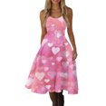 thumbnail image 5 of Spring Valentines Dress for Women Elegant Off Shoulder Sleeveless Dresses Love Heart Print Light pink XL, 5 of 5