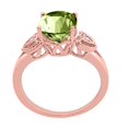 thumbnail image 2 of Mauli Jewels Rings for Women 2.42 Carat Oval Green Amethyst and Diamond Ring 4-Prong 10K Rose Gold, 2 of 6