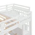 Zechuan Full Over Twin & Twin Bunk Bed, Wood Triple Bunk Bed with