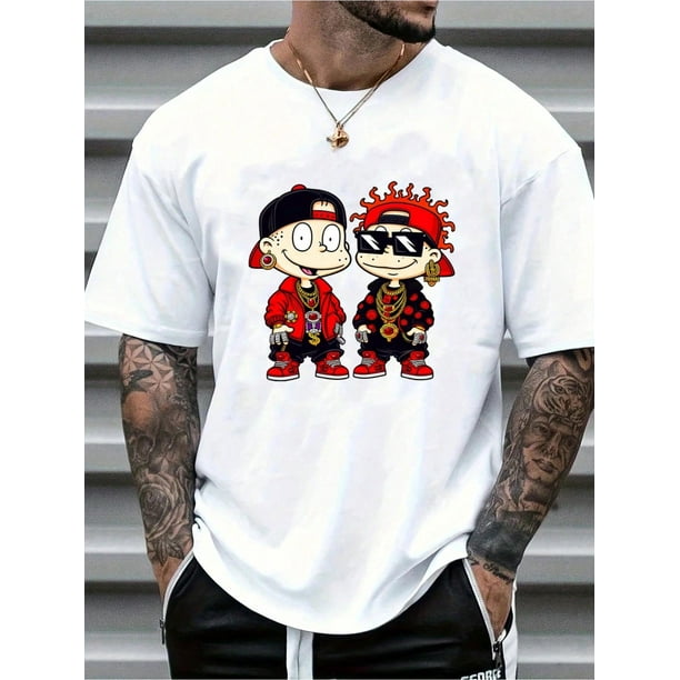 Men's Casual Cotton T-Shirt with Trendy Red & Black Hat Design - Breathable, Slim Fit, Machine Washable Tee For Adult, Men, Women, Teen, Teenager, Adolescent,Youth