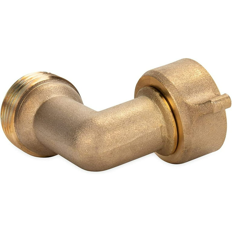 Camco RV 90-Degree Hose Elbow - Swiveling Easy Grip Connector - Brass  (22505)