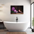 thumbnail image 3 of ZHONGYUTONG Zen Canvas Wall Art purple Orchid Flower Picture Spa Still Life Meditation Painting Print for Bathroom Decor Framed (24.00" x 36.00"), 3 of 5