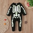 thumbnail image 2 of Baby Onesies Boy Toddler Halloween Jumspuit Long Sleeve Cartoon Halloween Prints Jumpsuits Baby Rompers Boy Black 0 Months-3 Months, 2 of 6