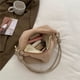 thumbnail image 2 of Bolsa de hombro de felpa Correa de PU Otoño Invierno Dama Tote con colgante de flor (Caqui) Ehuebsd Para Estrenar, 2 of 9
