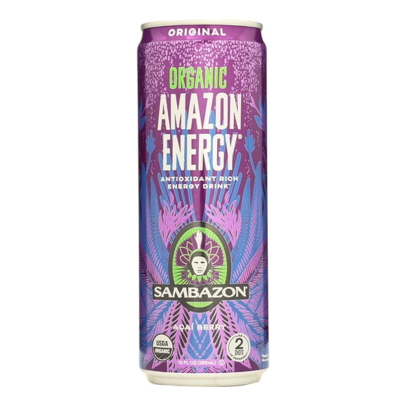 Sambazon Amazon Energy Drink, Original Acai Berry, 12 Ounce (Pack of 12)