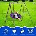 thumbnail image 7 of 440lbs Swing Set-43" Saucer Tree Swing&71" High A Frame Swing Stand Heavy Duty,All Weather Resistance,Durable&Sturdy Textiline &Powder-Coated Tubes,Suit Kids Backyard Outdoor, 7 of 7