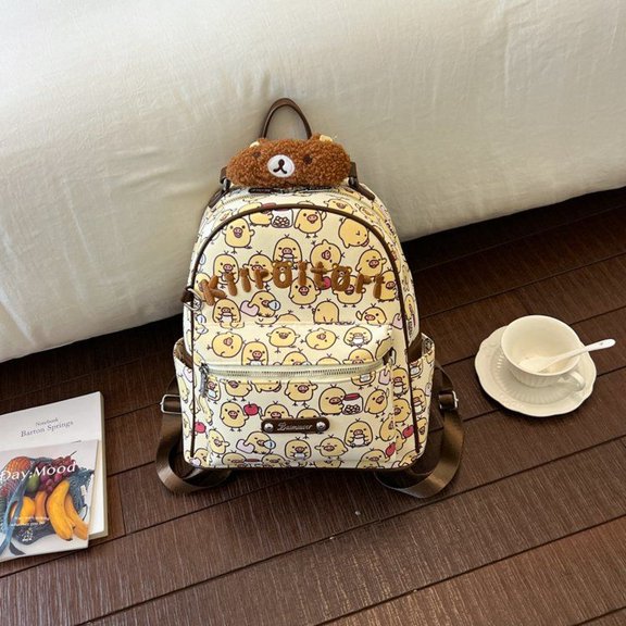 PU Leather Single Compartment Zipper Backpack