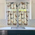 thumbnail image 3 of Kitchen Curtains 36 Inch Short - 3 Panel Set with Cute Farmhouse Egg & Chicken Print, Rod Pocket Window Curtain, 100% Polyester for Rustic Coop, Farm Kitchen, Easy Wash, 3 of 6
