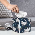 thumbnail image 6 of Kdxio Friendly Sharks Print Tissue Box Cover,Square Decorative PU Leather Facial Paper Case Organizer Holder Dispenser for Bathroom,Night Stands,Desk,Car 5.2''X5.2''X5.2'', 6 of 8