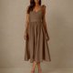 thumbnail image 4 of Vestidos de Primavera para las Mujeres, Vacaciones de Moda, Dos Vestidos de Cuello Tripulación de Manga Corta para las Mujeres, 4 of 8