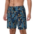 thumbnail image 2 of Haiem Blue Leaves A Mens Swim Trunks with Compression Liner 2 in 1 Swimming Shorts Stretch Swimwear Quick Dry,Board Shorts-X-Large, 2 of 9