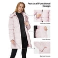thumbnail image 6 of WenVen Women's Puffer Coat Waterproof Winter Jacket Hooded Insulated Parka with Breathable Lining Pink M, 6 of 11